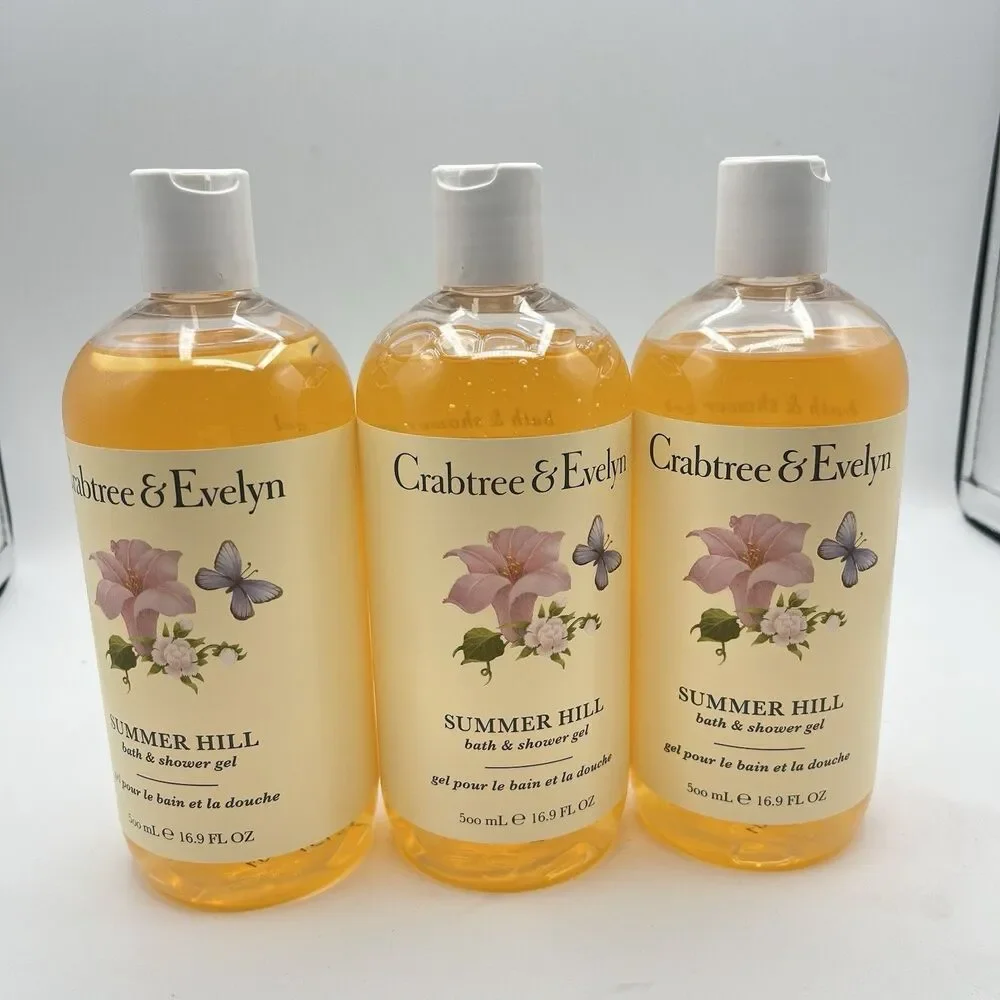 Crabtree & Evelyn Summer Hill Bath & Shower Gel 16.9 fl oz Lot of 3 ~New~